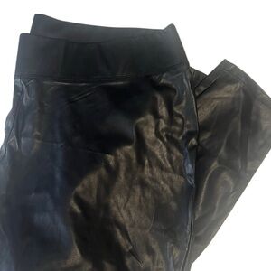 INC Black Faux Leather Pull On Leggings Size 22W NWT